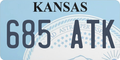 KS license plate 685ATK