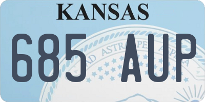 KS license plate 685AUP