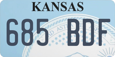 KS license plate 685BDF