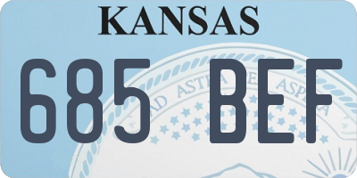 KS license plate 685BEF