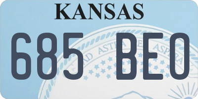 KS license plate 685BEO