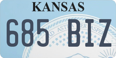 KS license plate 685BIZ