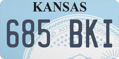 KS license plate 685BKI