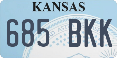 KS license plate 685BKK