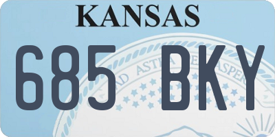 KS license plate 685BKY