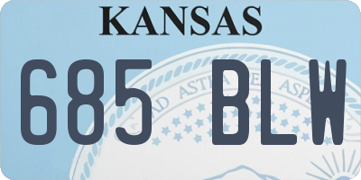 KS license plate 685BLW