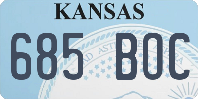 KS license plate 685BOC