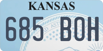 KS license plate 685BOH