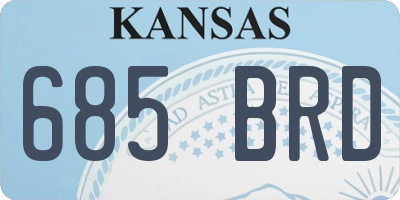 KS license plate 685BRD