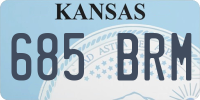 KS license plate 685BRM