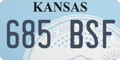 KS license plate 685BSF