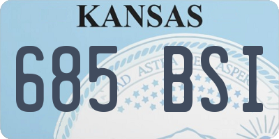 KS license plate 685BSI