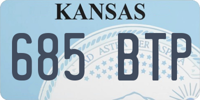 KS license plate 685BTP
