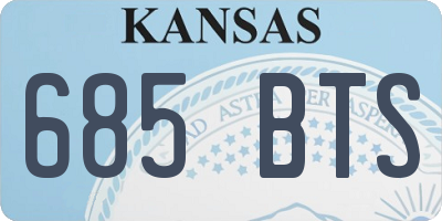 KS license plate 685BTS