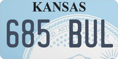 KS license plate 685BUL