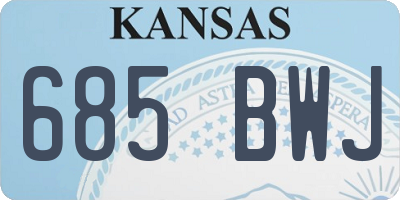 KS license plate 685BWJ