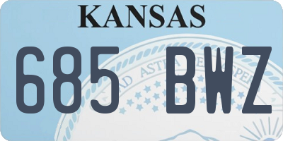 KS license plate 685BWZ