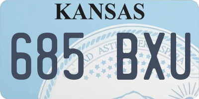 KS license plate 685BXU