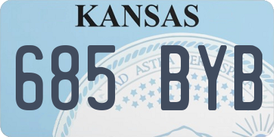 KS license plate 685BYB
