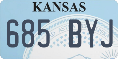 KS license plate 685BYJ