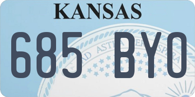 KS license plate 685BYO