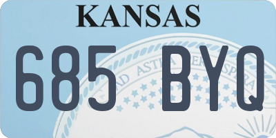 KS license plate 685BYQ