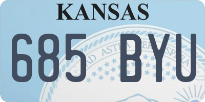 KS license plate 685BYU