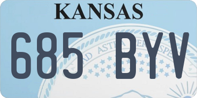KS license plate 685BYV
