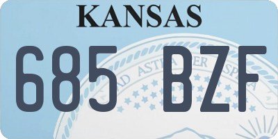 KS license plate 685BZF