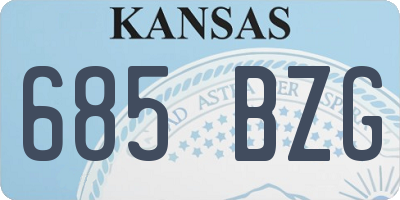 KS license plate 685BZG