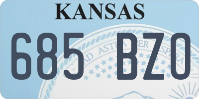 KS license plate 685BZO