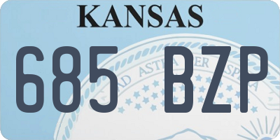 KS license plate 685BZP