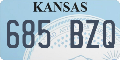 KS license plate 685BZQ