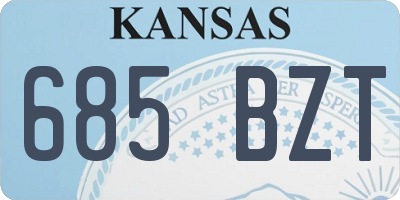 KS license plate 685BZT