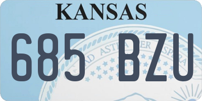 KS license plate 685BZU
