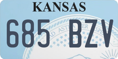 KS license plate 685BZV