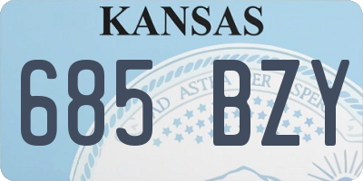 KS license plate 685BZY