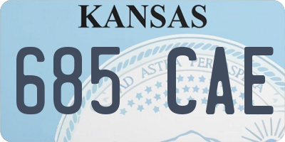 KS license plate 685CAE