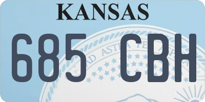 KS license plate 685CBH