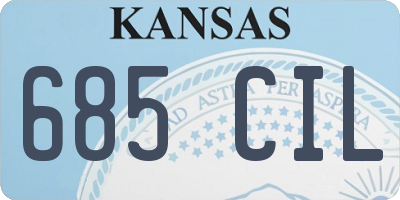 KS license plate 685CIL