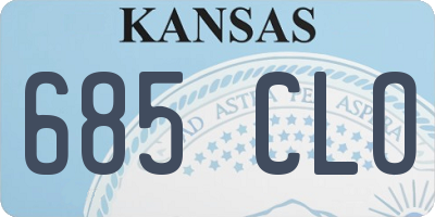 KS license plate 685CLO