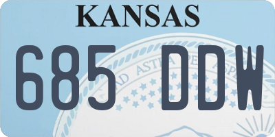KS license plate 685DDW