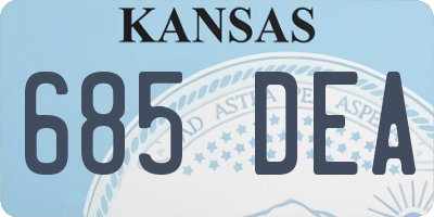KS license plate 685DEA