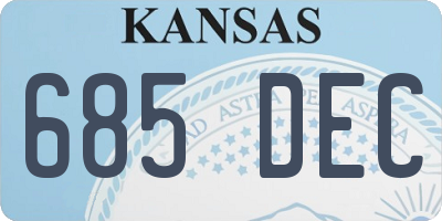 KS license plate 685DEC