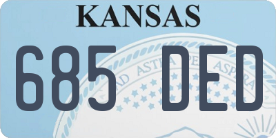 KS license plate 685DED