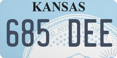 KS license plate 685DEE