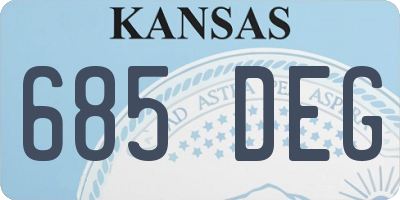KS license plate 685DEG