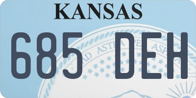 KS license plate 685DEH
