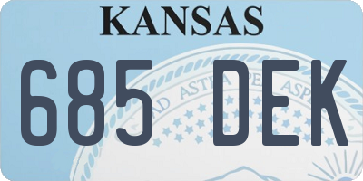 KS license plate 685DEK