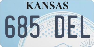KS license plate 685DEL